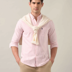 U.S. POLO ASSN. Men Tailored Fit Striped Button Down Collar Casual Shirt