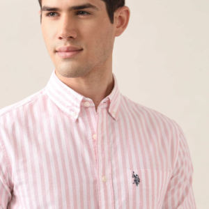 U.S. POLO ASSN. Men Tailored Fit Striped Button Down Collar Casual Shirt